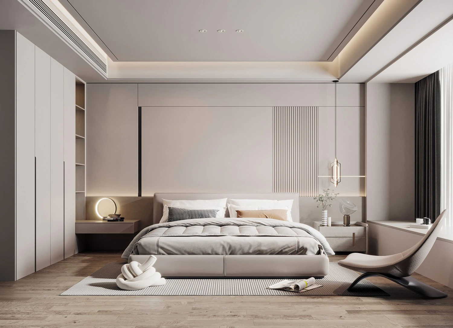 Modern bedroom 3D Model .c4d .max .obj .3ds .fbx .stl .blend