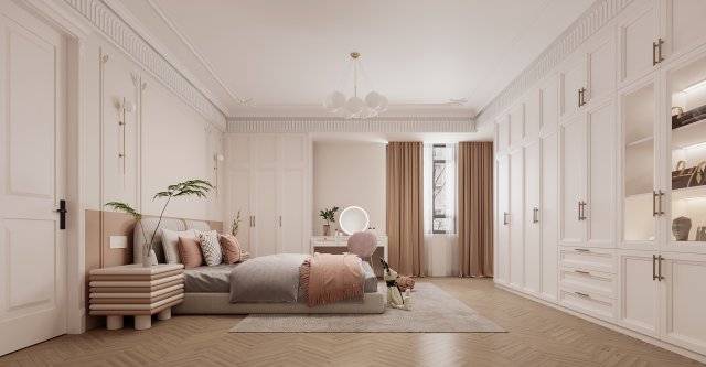 Modern bedroom Modello 3D .c4d .max .obj .3ds .fbx .stl .blend 