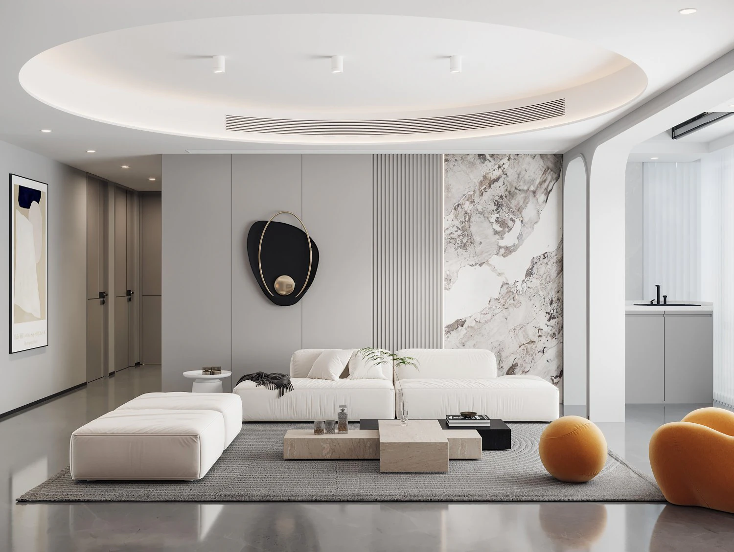 Modern living room 3D Model .c4d .max .obj .3ds .fbx .stl .blend 