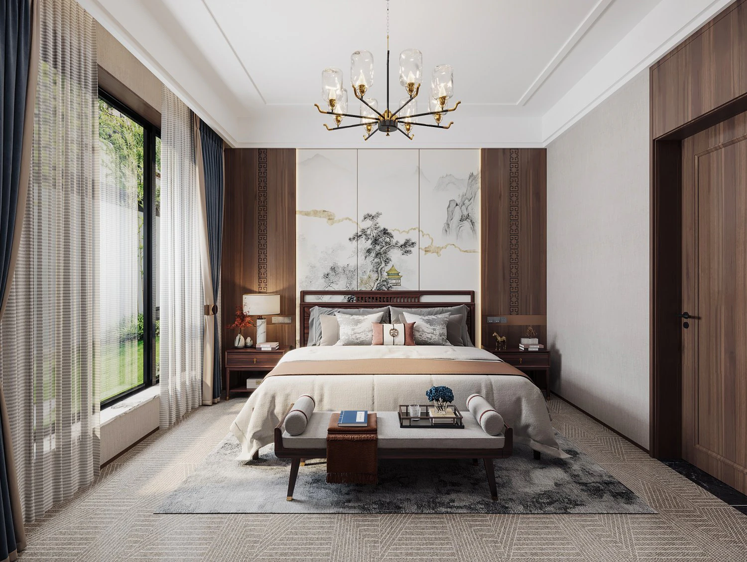 Modern bedroom 3D Model .c4d .max .obj .3ds .fbx .stl .blend 