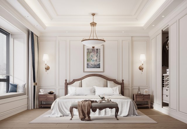Modern bedroom 3D Модель .c4d .max .obj .3ds .fbx .stl .blend