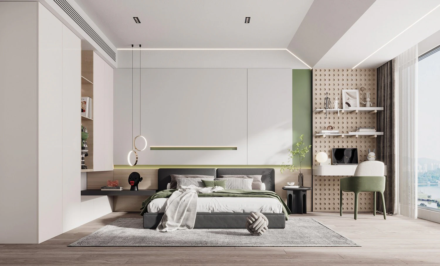 Modern bedroom 3D Model .c4d .max .obj .3ds .fbx .stl .blend 