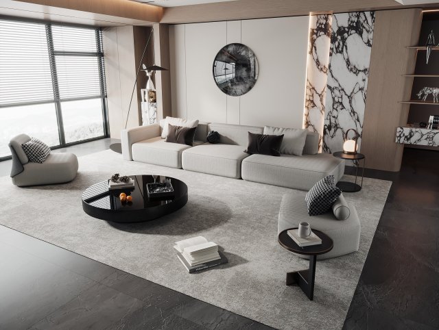 Modern sofa 3D 모델 .c4d .max .obj .3ds .fbx .stl .blend 