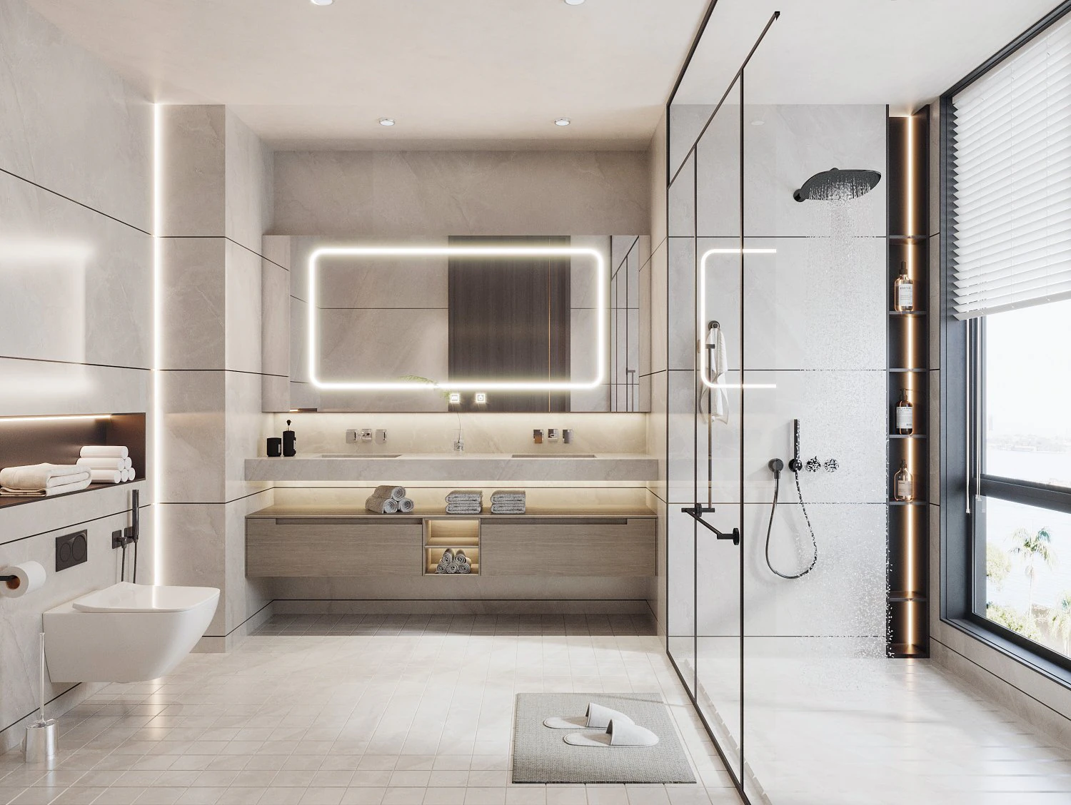 Modern bathroom 3D Model .c4d .max .obj .3ds .fbx .stl .blend