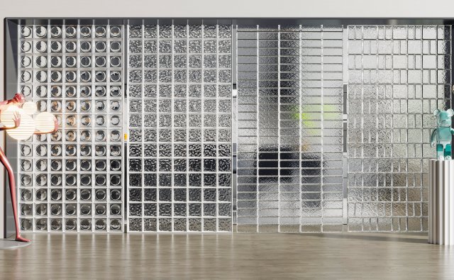Modern glass partition 3D Model .c4d .max .obj .3ds .fbx .stl .blend 