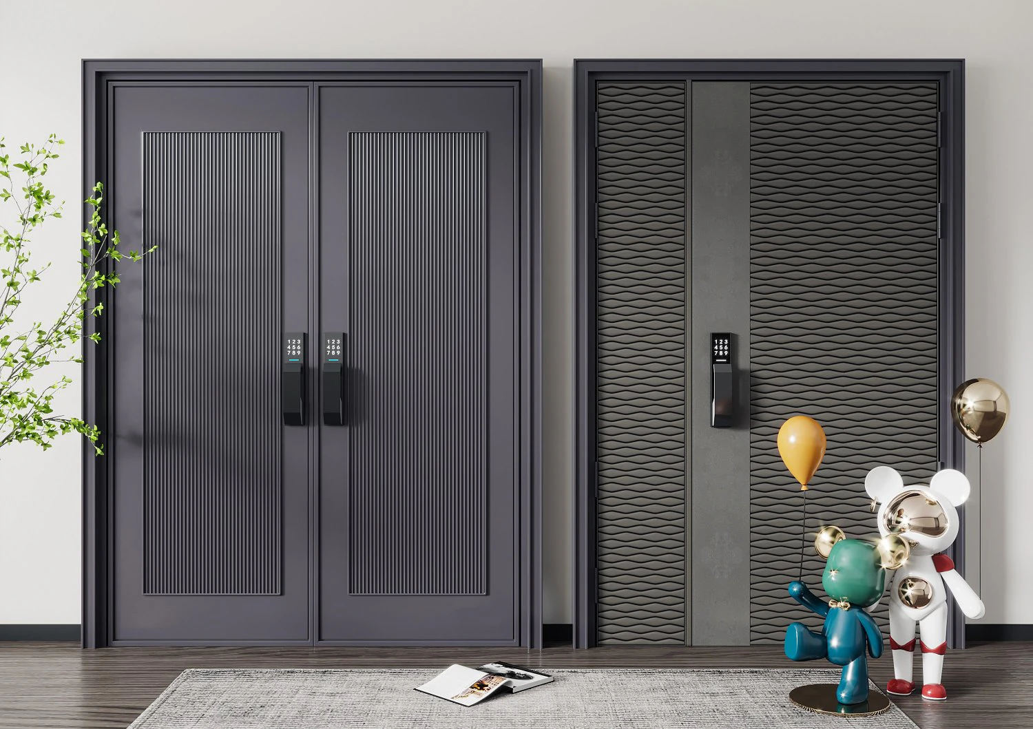 Modern door 3D Model .c4d .max .obj .3ds .fbx .stl .blend 