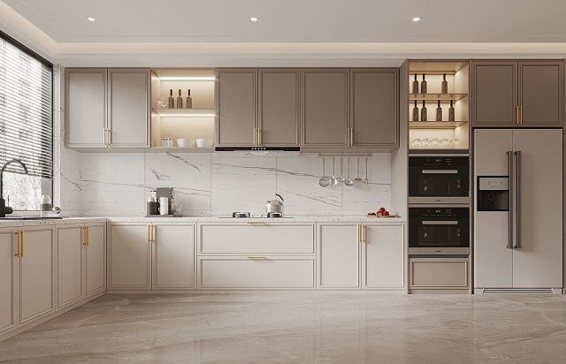 European style kitchen 3D Model .c4d .max .obj .3ds .fbx .stl .blend 