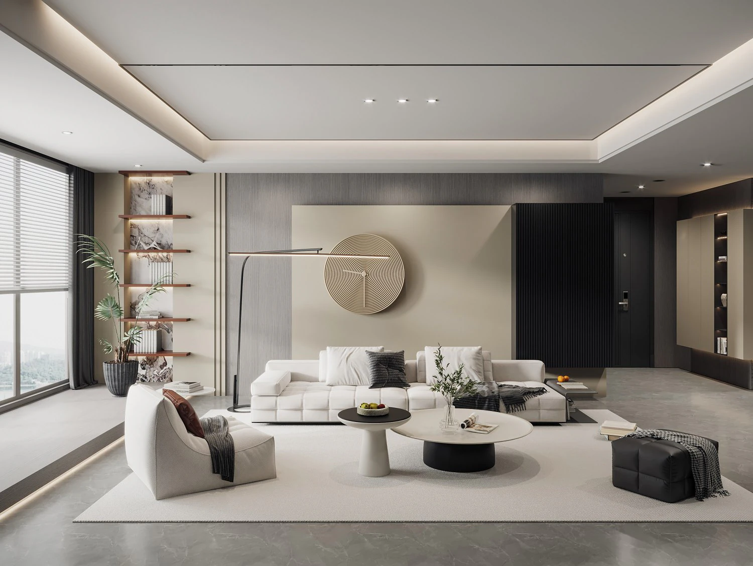 Modern living room 3D Model .c4d .max .obj .3ds .fbx .stl .blend 