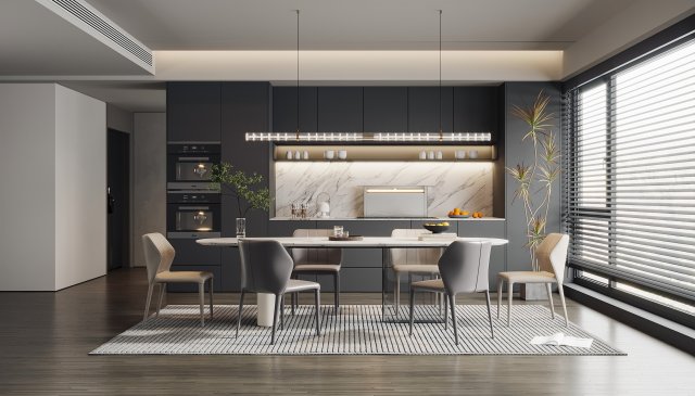 Modern Restaurant 3D Model .c4d .max .obj .3ds .fbx .stl .blend 