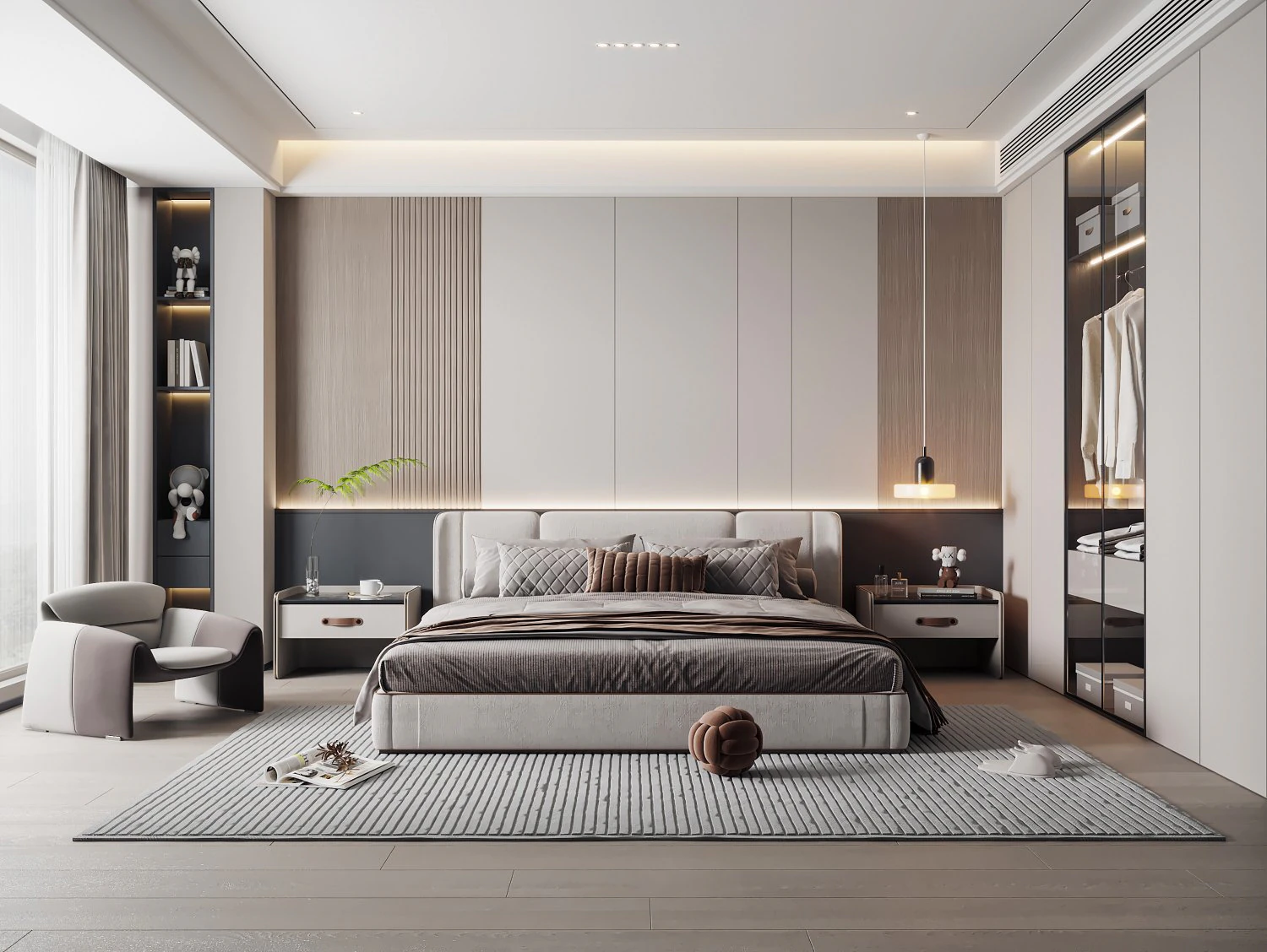 Modern bedroom 3D Model .c4d .max .obj .3ds .fbx .stl .blend