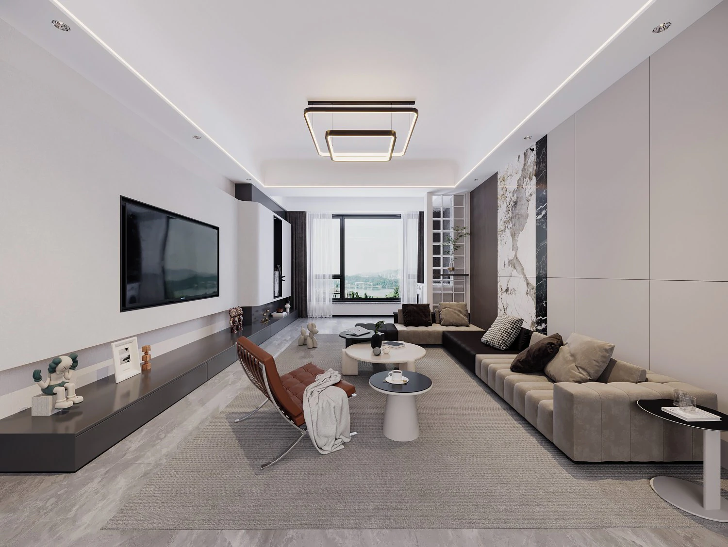 Modern living room 3D Model .c4d .max .obj .3ds .fbx .stl .blend 