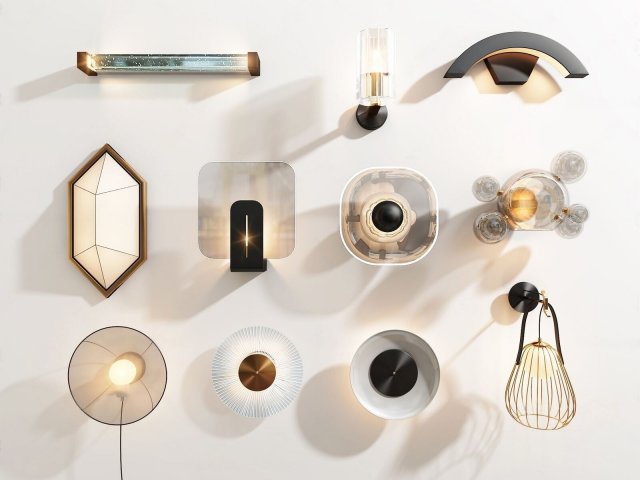 Wall lights Modello 3D .c4d .max .obj .3ds .fbx .stl .blend 