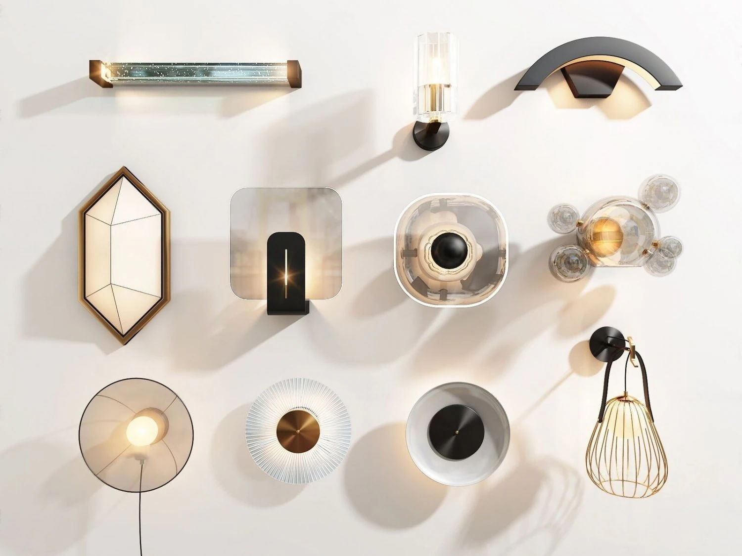 Wall lights 3D Model .c4d .max .obj .3ds .fbx .stl .blend 