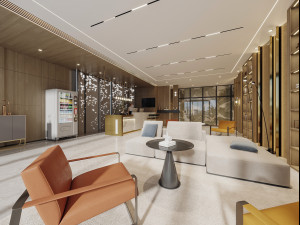 Modern Hotel Lobby 3D Model