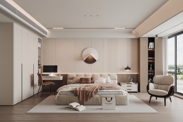 Modern bedroom Modello 3D .c4d .max .obj .3ds .fbx .stl .blend 