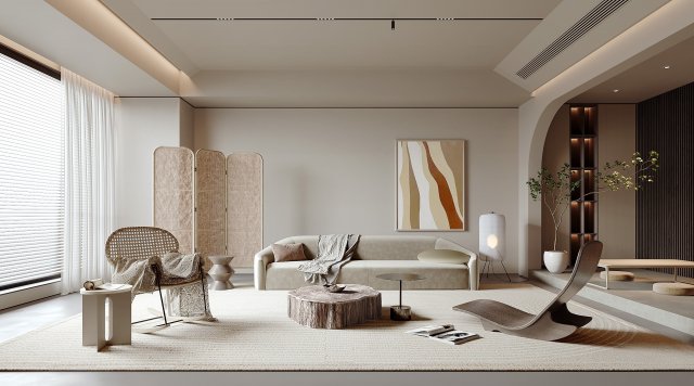 Modern living room Modello 3D .c4d .max .obj .3ds .fbx .stl .blend 