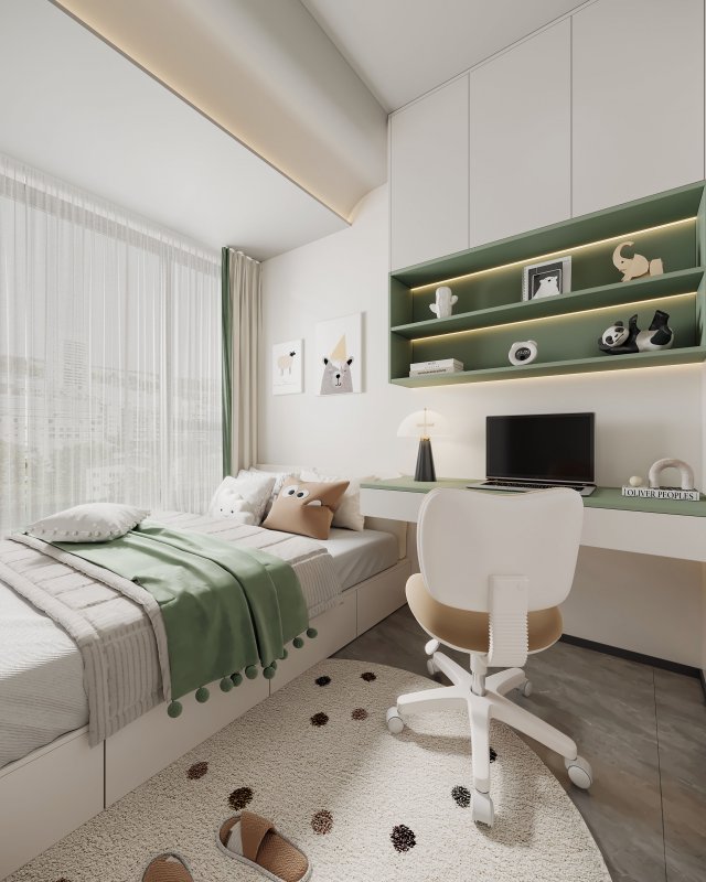 Modern bedroom Modello 3D .c4d .max .obj .3ds .fbx .stl .blend 