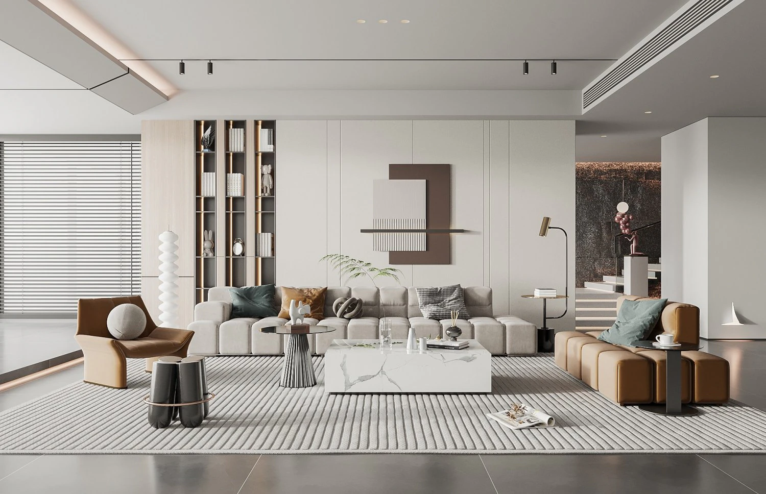 Modern living room 3D Model .c4d .max .obj .3ds .fbx .stl .blend 