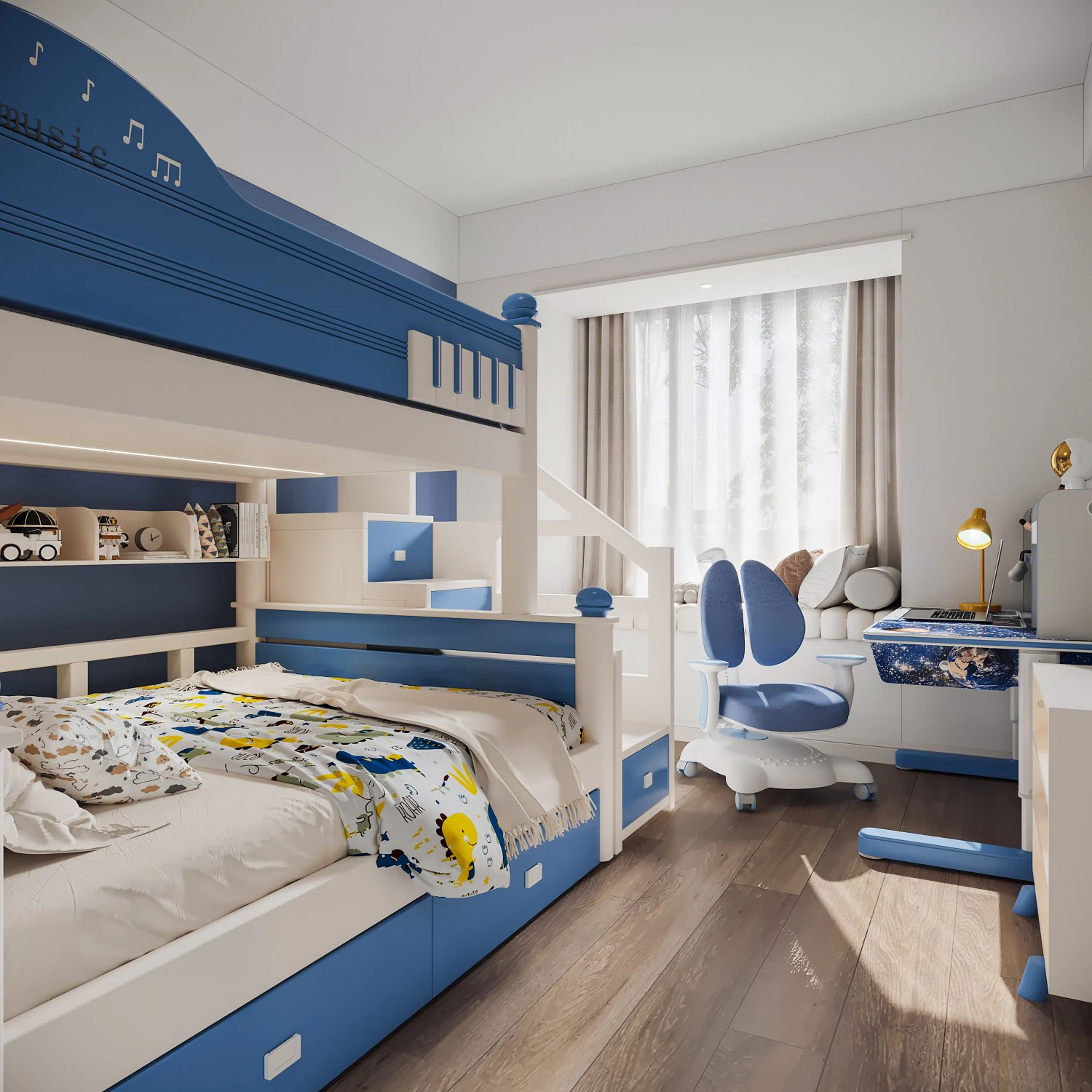 Modern bedroom 3D Model .c4d .max .obj .3ds .fbx .stl .blend 
