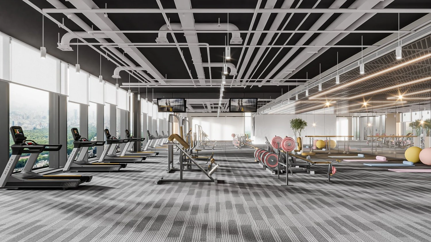 Modern spor salonu 3D Model .c4d .max .obj .3ds .fbx .stl .blend 
