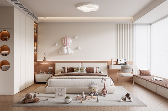 Modern bedroom 3D मॉडल .c4d .max .obj .3ds .fbx .stl .blend 