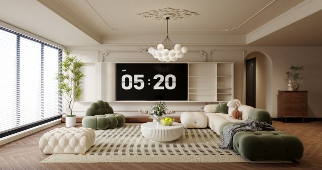 Modern living room 3D Модель .c4d .max .obj .3ds .fbx .stl .blend 