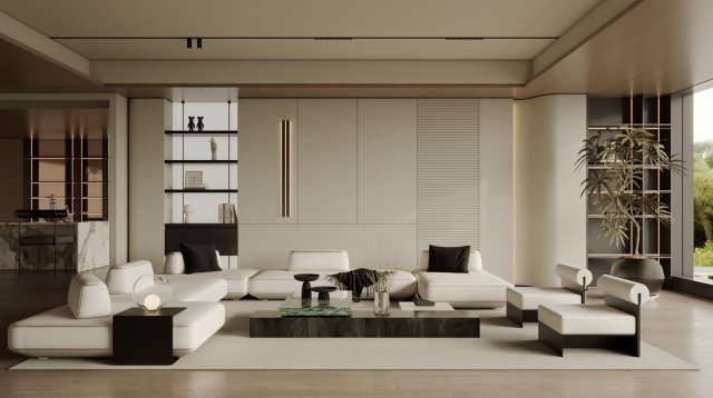 Modern living room Modèle 3D .c4d .max .obj .3ds .fbx .stl .blend 
