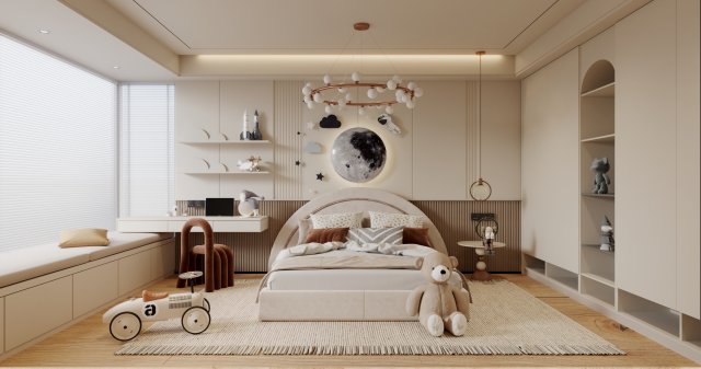 Modern bedroom 3D 모델 .c4d .max .obj .3ds .fbx .stl .blend 