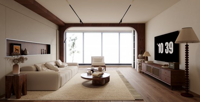 Modern living room Model 3D .c4d .max .obj .3ds .fbx .stl .blend 