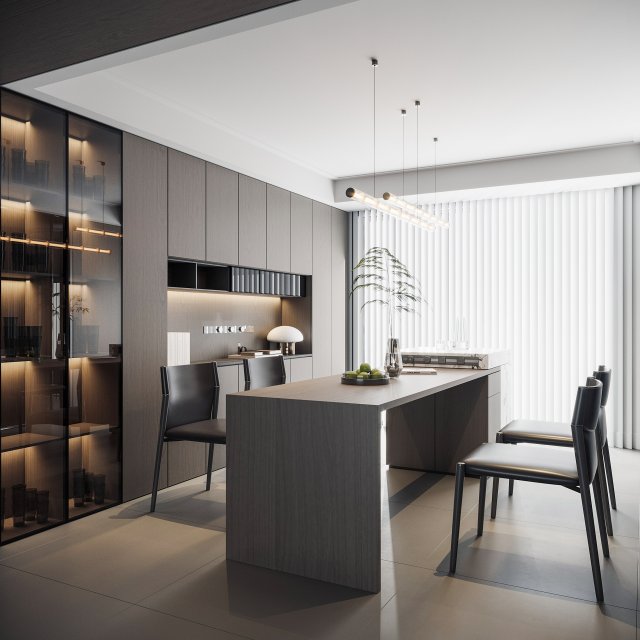 Modern Restaurant Modèle 3D .c4d .max .obj .3ds .fbx .stl .blend 