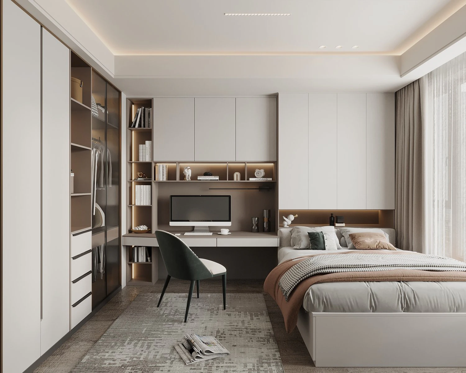 Modern bedroom 3D Model .c4d .max .obj .3ds .fbx .stl .blend