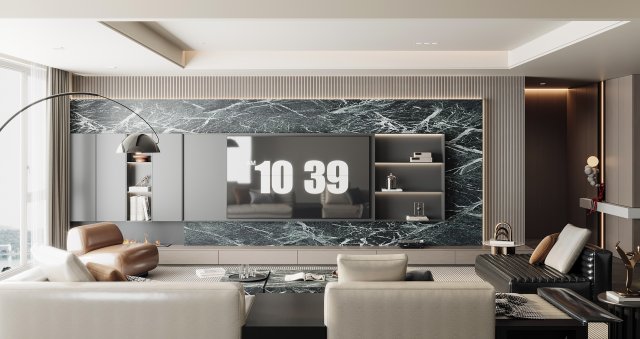 Modern living room Modello 3D .c4d .max .obj .3ds .fbx .stl .blend