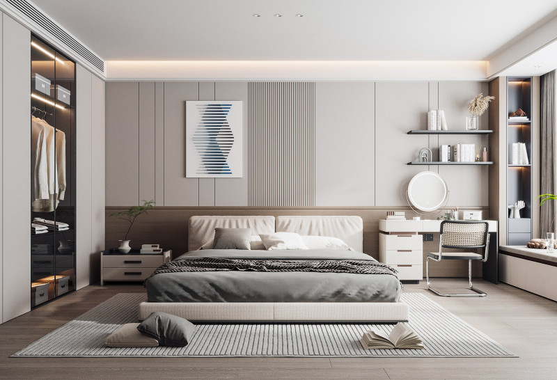 Modern bedroom 3D Model .c4d .max .obj .3ds .fbx .stl .blend