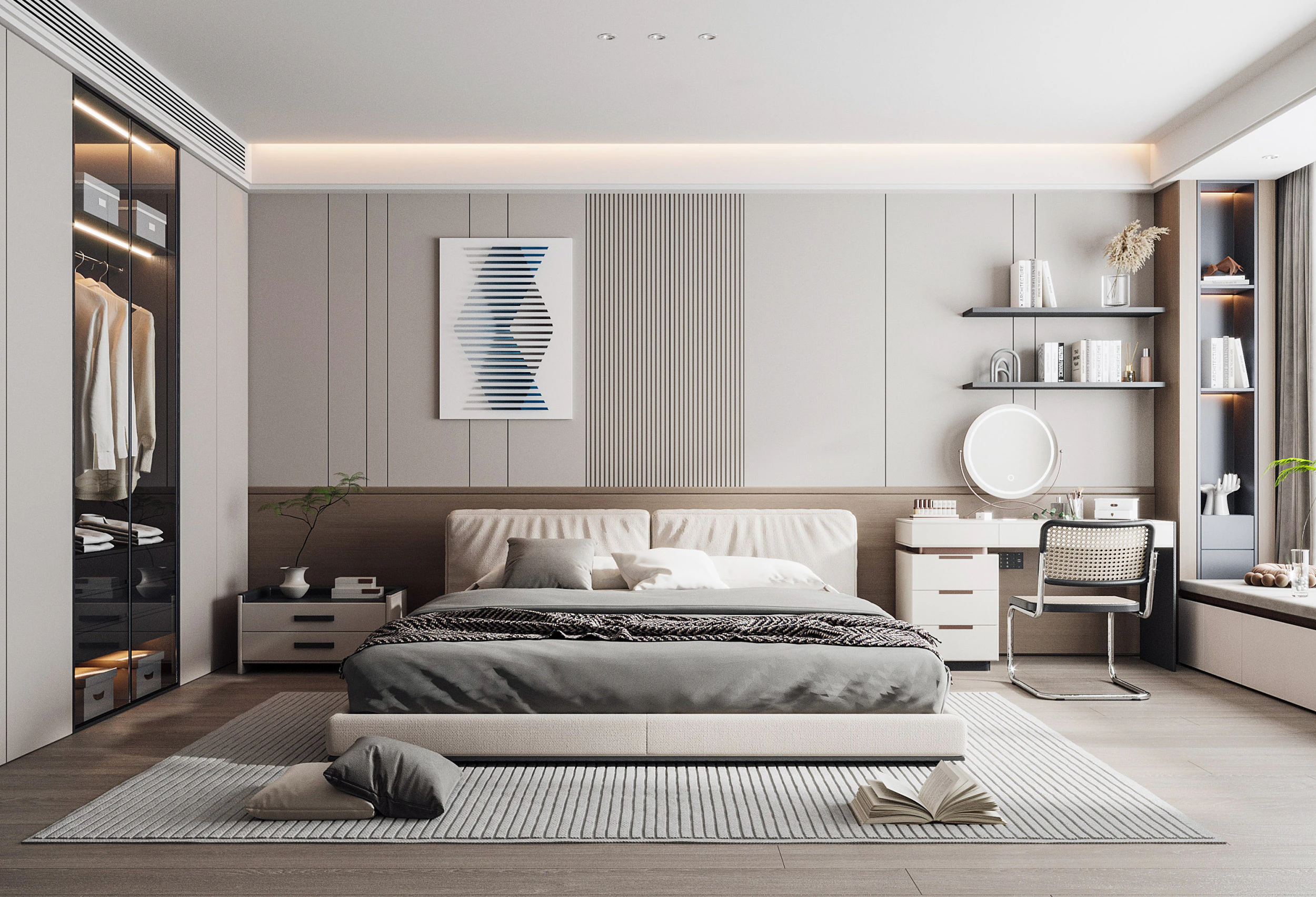 Modern bedroom 3D Model .c4d .max .obj .3ds .fbx .stl .blend 