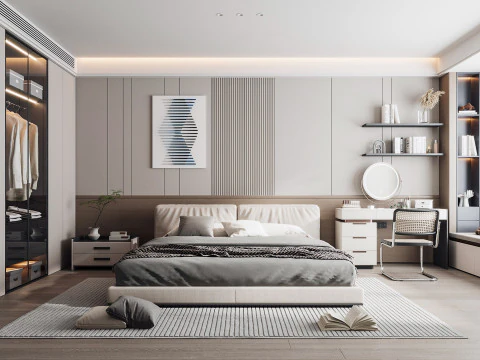 Modern yatak odası 3D Model