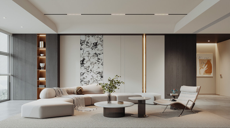 Modern living room 3D Model .c4d .max .obj .3ds .fbx .stl .blend 