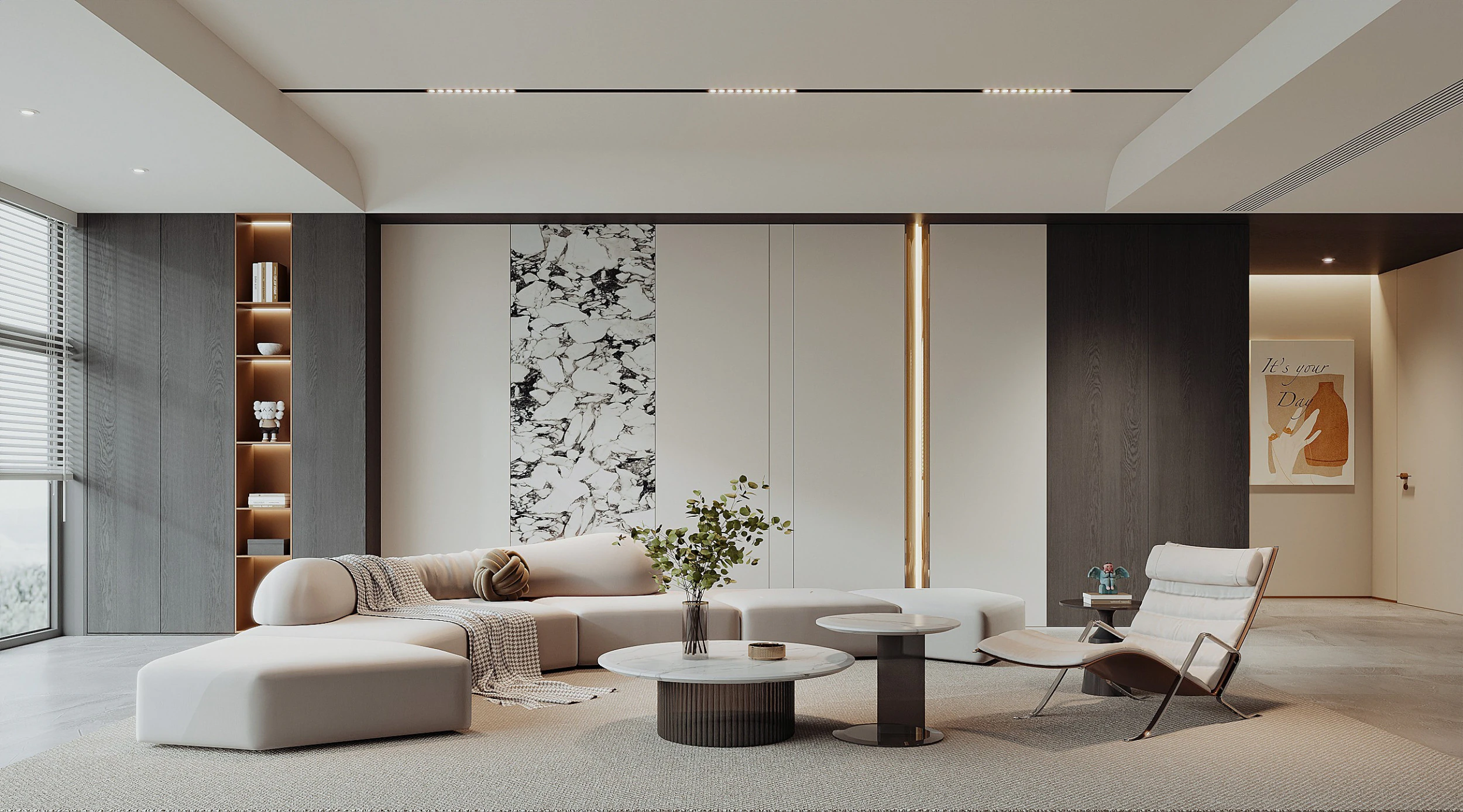 Modern living room 3D Model .c4d .max .obj .3ds .fbx .stl .blend 