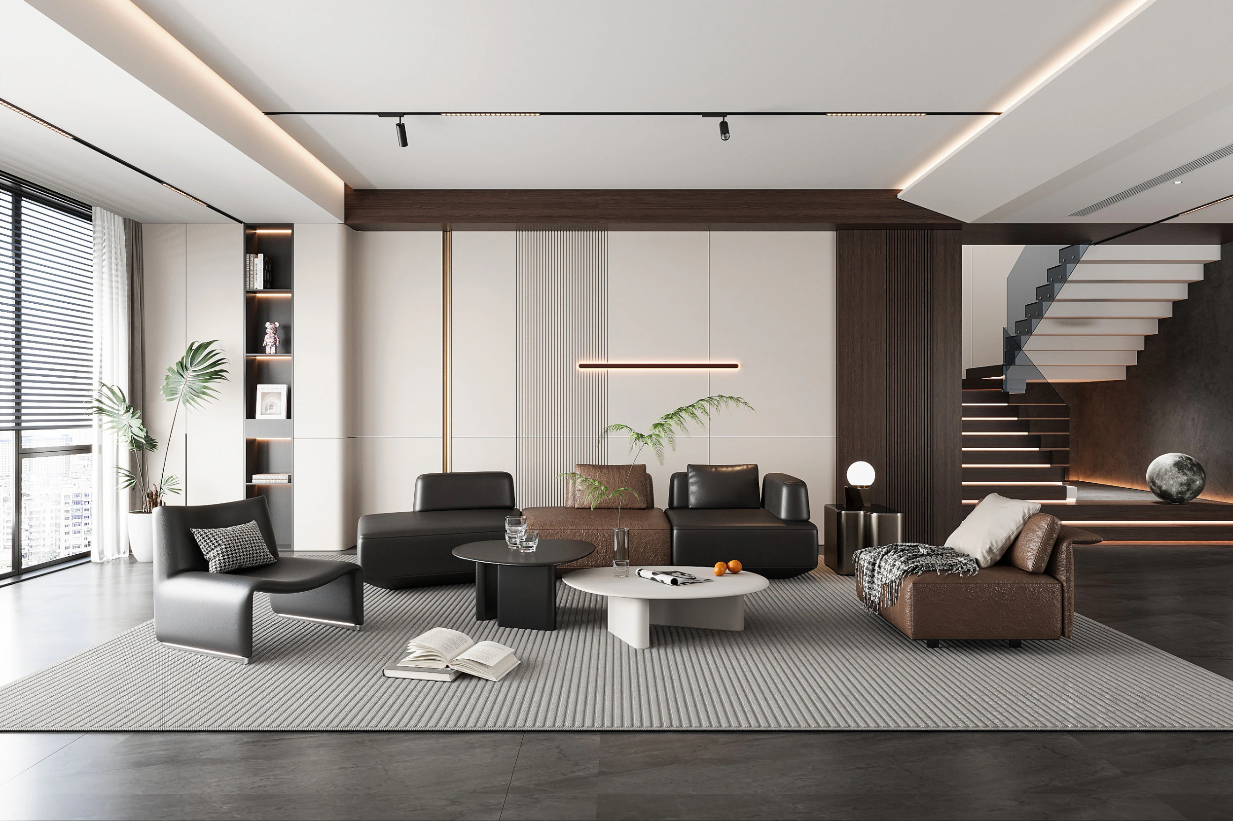 Modern living room 3D Model .c4d .max .obj .3ds .fbx .stl .blend 
