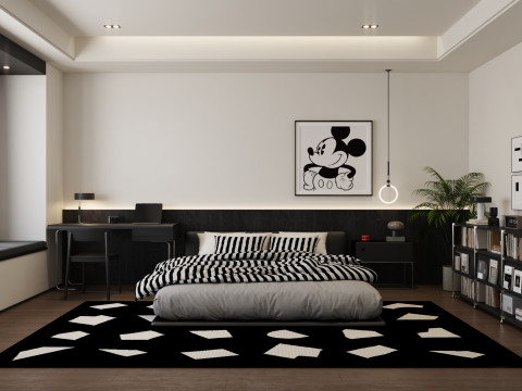 Modern bedroom Modèle 3D