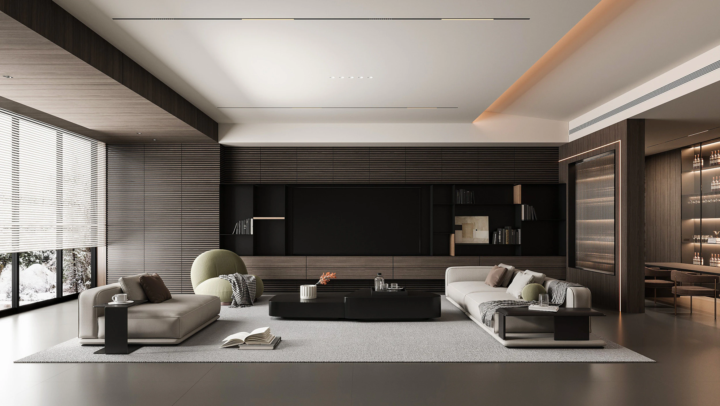 Modern living room 3D Model .c4d .max .obj .3ds .fbx .stl .blend 
