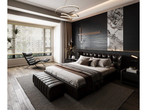 현대적인 침실 3D 모델