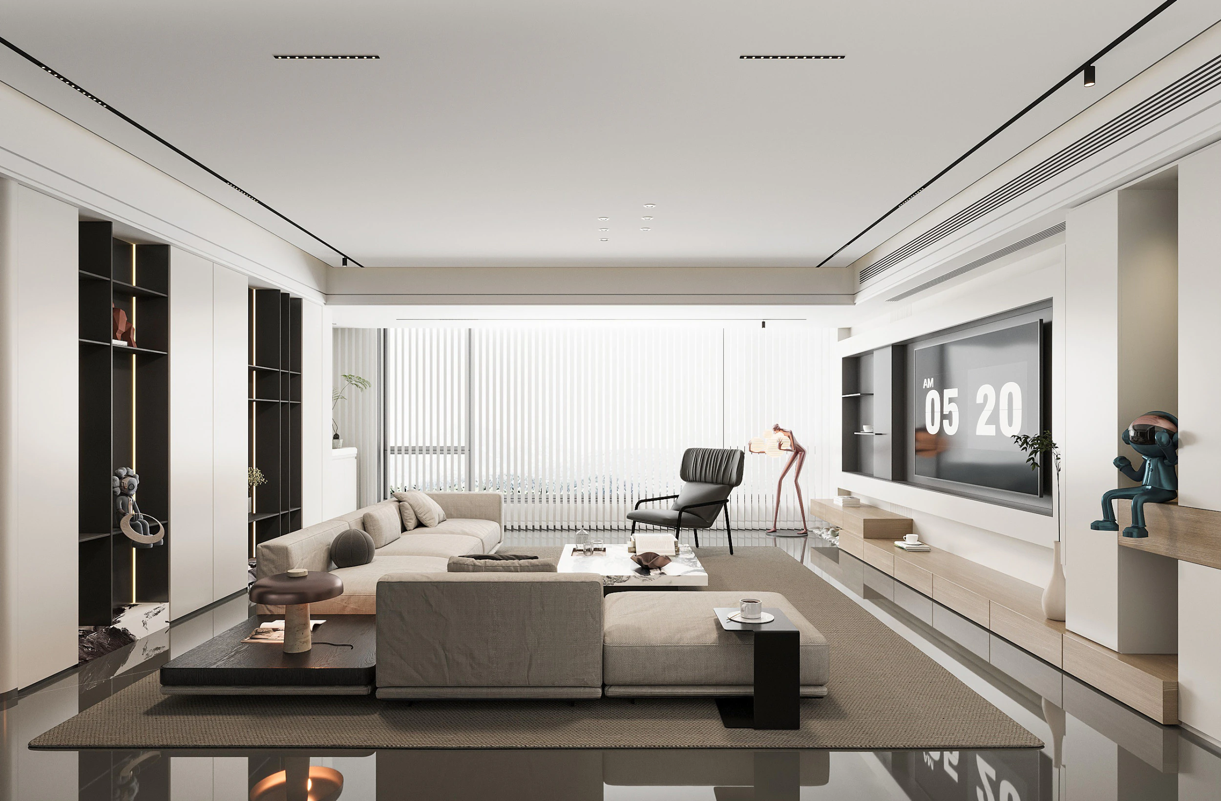 Modern living room 3D Model .c4d .max .obj .3ds .fbx .stl .blend 