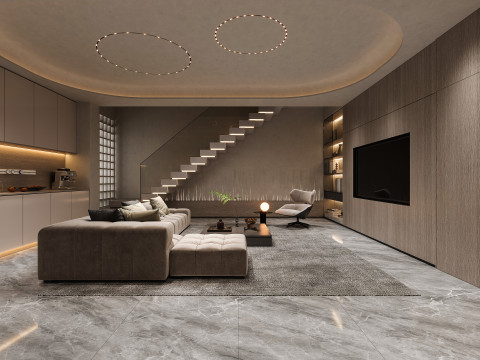 Modern living room 3D-Modell