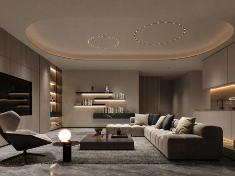 Modern living room 3D Model
