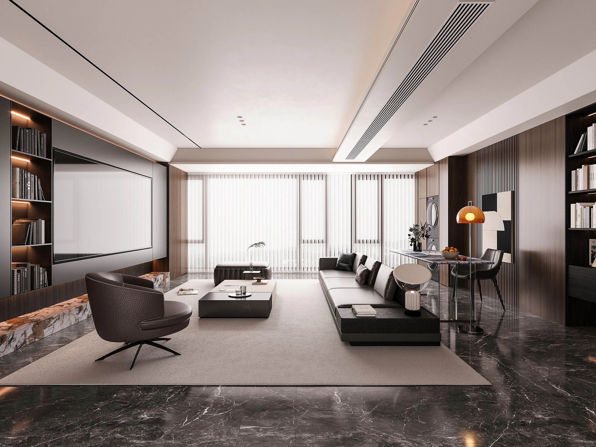 Modern living room 3D Model .c4d .max .obj .3ds .fbx .stl .blend 