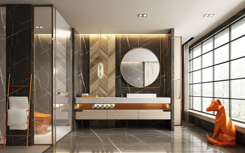 Modern bathroom Modèle 3D .c4d .max .obj .3ds .fbx .stl .blend 