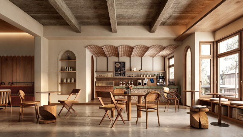 Modern coffee shop 3Dモデル .c4d .max .obj .3ds .fbx .stl .blend