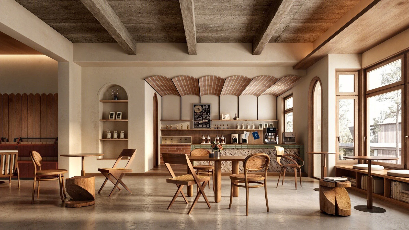 Modern coffee shop 3D Model .c4d .max .obj .3ds .fbx .stl .blend