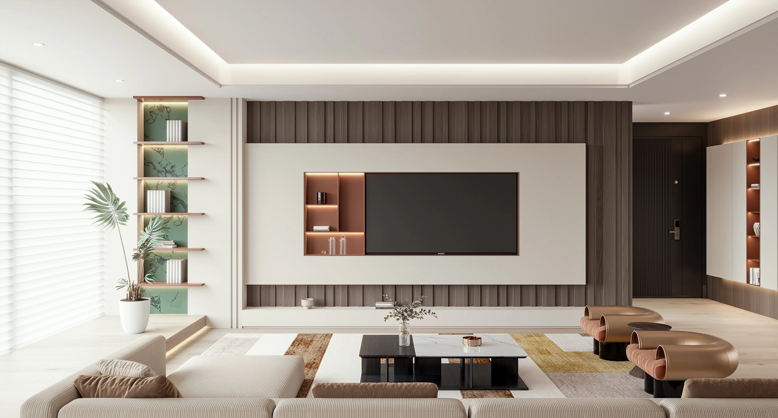 Modern living room 3D Model .c4d .max .obj .3ds .fbx .stl .blend 
