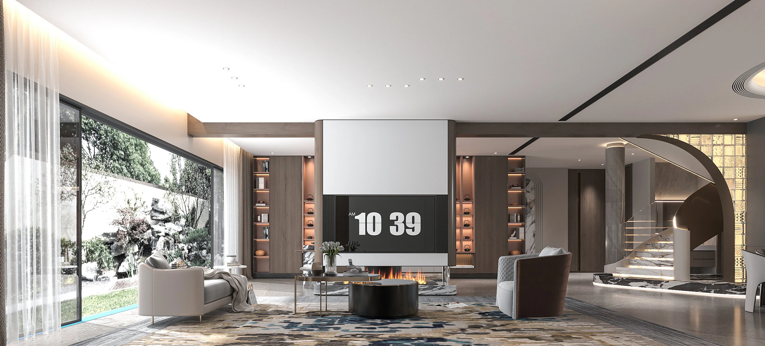 Modern living room 3D Model .c4d .max .obj .3ds .fbx .stl .blend 